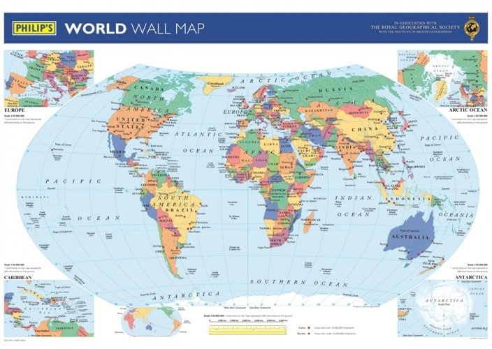 Philip's world wall map - politico