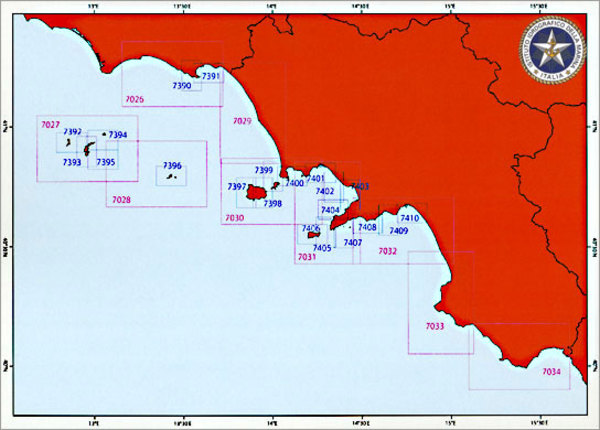 Kit carte nautiche da diporto P4 Tirreno centrale