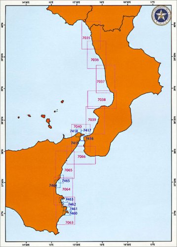 Kit carte nautiche da diporto P5a Tirreno meridionale Ionio e Sicilia orientale