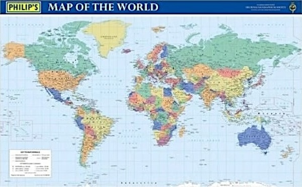 Map of the world - political laminated