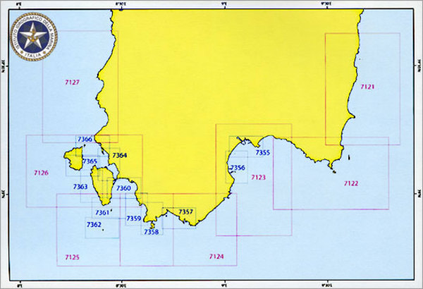 Kit carte nautiche da diporto P3b Sardegna Sud