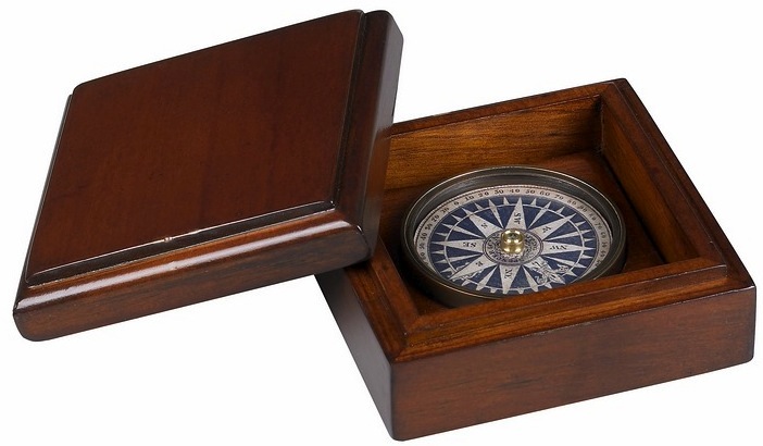 Bussola Executive in scatola di legno