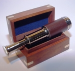 Cannocchiale cromato e pelle - piccolo