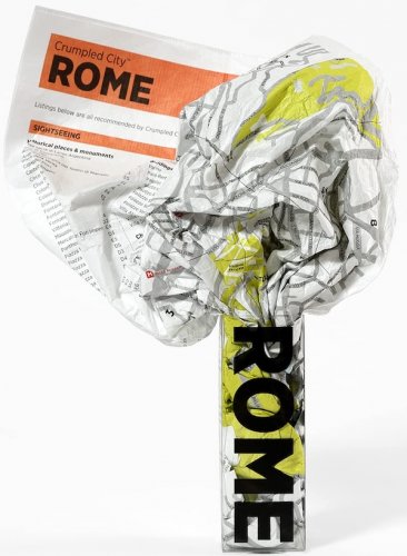 Rome - crumpled city map