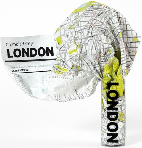 London - crumpled city map