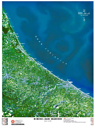 Rimini - San Marino - carta dal satellite