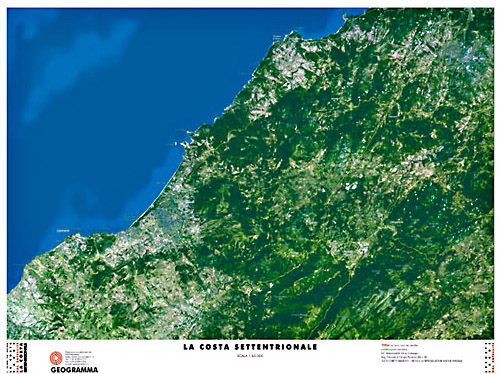 Sardegna costa Settentrionale - carta dal satellite