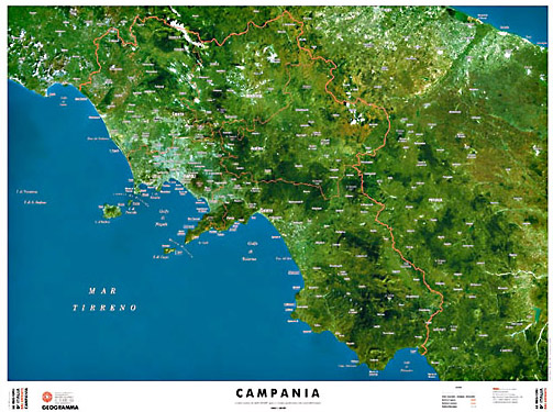 Campania - carta dal satellite