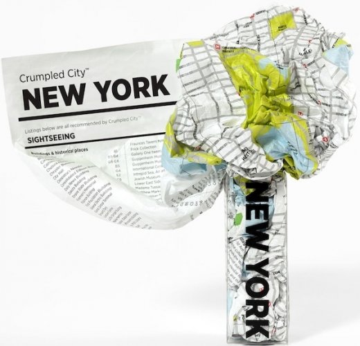 New York - crumpled city map