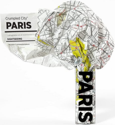 Paris - crumpled city map