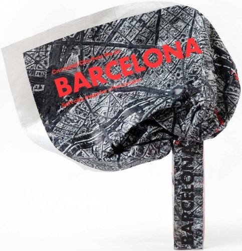 Barcellona - crumpled city map