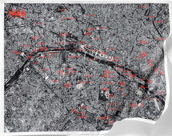 Paris - crumpled city map