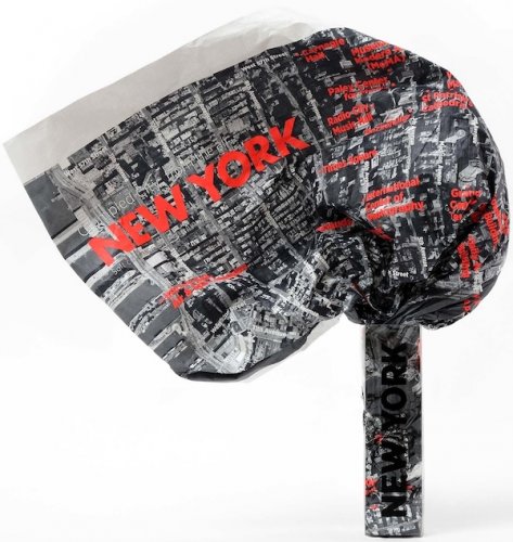 New York - crumpled city map