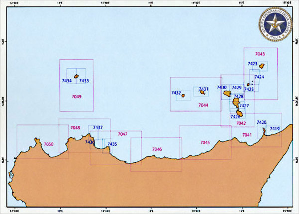 Kit carte nautiche da diporto P6a Sicilia costa settentrionale