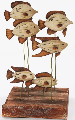 Stand 6 pesci in legno e ferro
