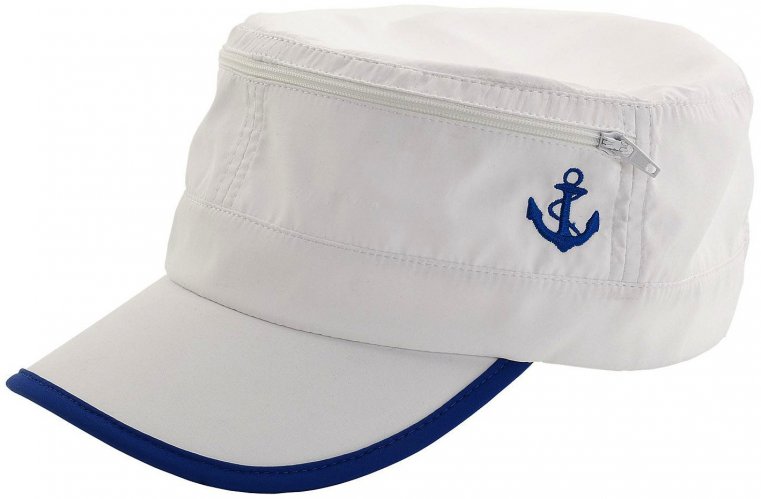 Bianco con visiera e ancora azzurra