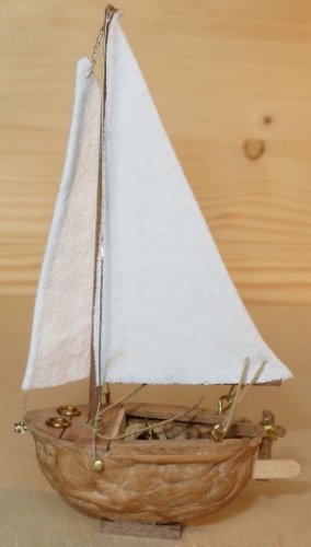 Barca a vela in guscio di noce