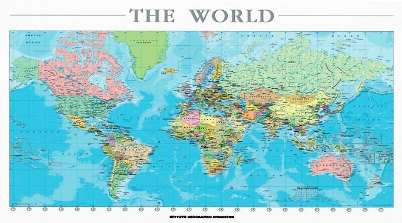 World - politico murale