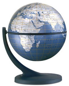 Wonder globe cartografia metallizata grigia