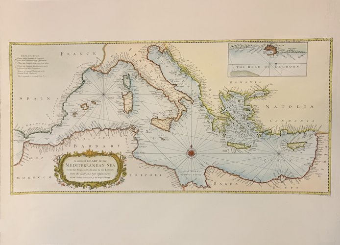 Correct chart of the Mediterranean Sea 1725