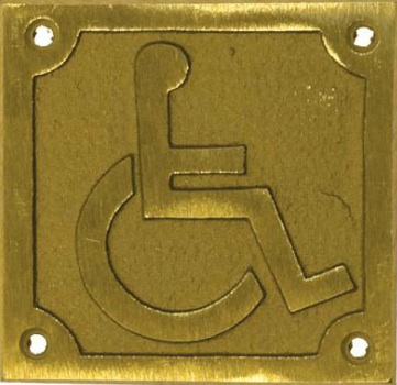 Targa in ottone simbolo Disabili