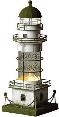 Faro in latta e vetro con luce