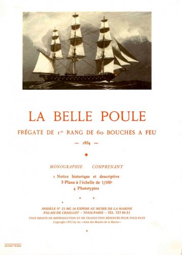 Belle Poule 1834 fregate de 1er rang de 60 bouches a feu
