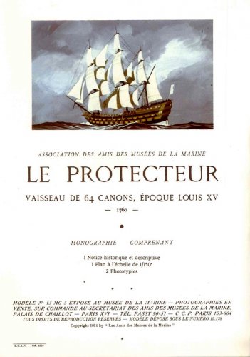 Protecteur 1760 vaisseaux de 64 canons epoque Louis XV