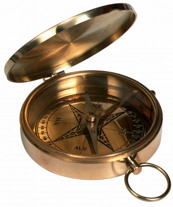 Bussola in ottone con coperchio