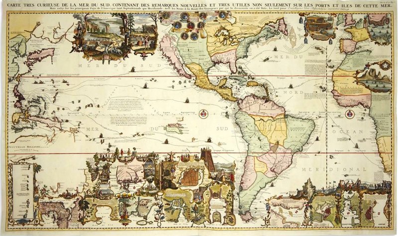 Carte tres curieuse de la mer du Sud