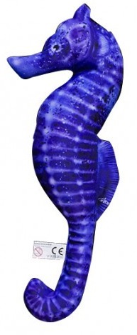 Seahorse cushion blue