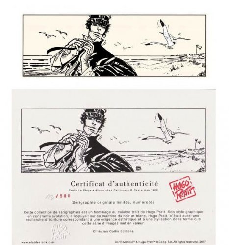 Corto Maltese la plage serigrafia numero limitato