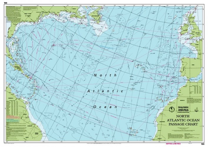 North Atlantic Ocean passage chart