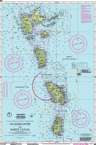 A4 Guadeloupe to Saint Lucia passage chart