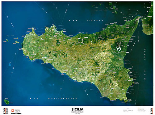 Sicilia - carta dal satellite