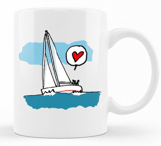 Mug Sail love in ceramica