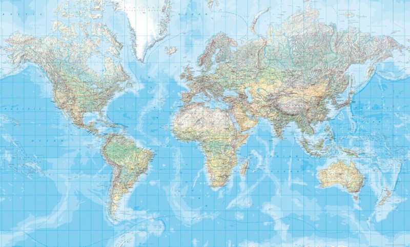 Mondo - fisico politico plastficato