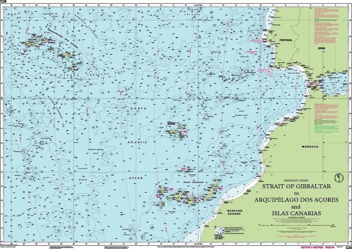 C20 Strait of Gibraltar to Arquipelago dos Acores and Islas Canarias