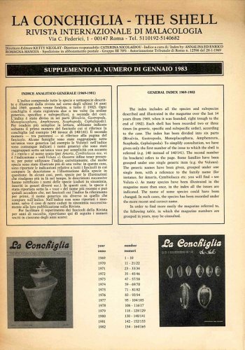 Conchiglia - indice analitico generale 1969-1981