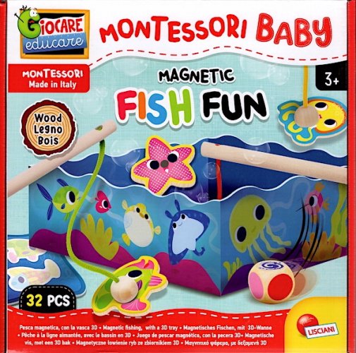 Montessori baby legno magnetic fish fun