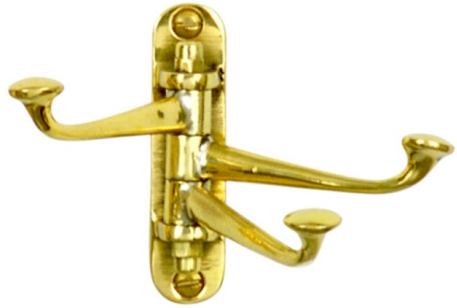 Appendino girevole in ottone a tre bracci