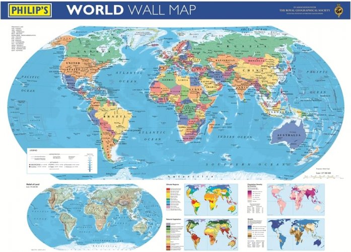 World wall map - laminated