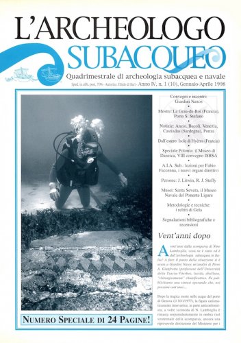 Archeologo subacqueo anno 1998