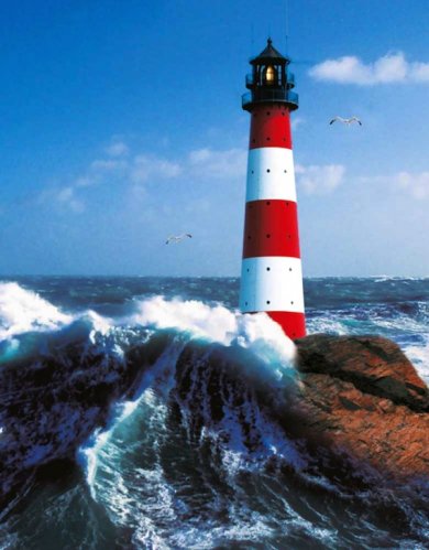 Blank book lighthouse