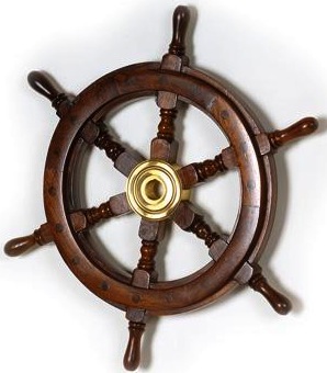 Ruota del timone in legno