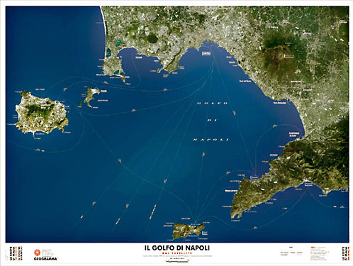 Golfo di Napoli - carta dal satellite