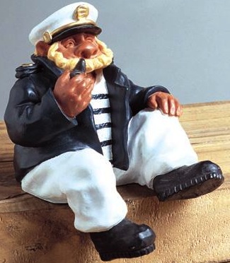 Marinaio seduto in ceramica