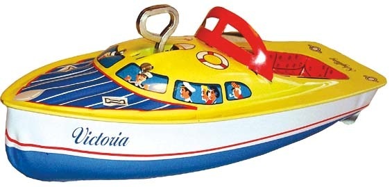 Victoria - wind up action tin boat