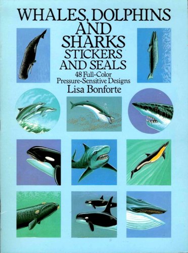 Whales, dolphins and sharks stickers and seals