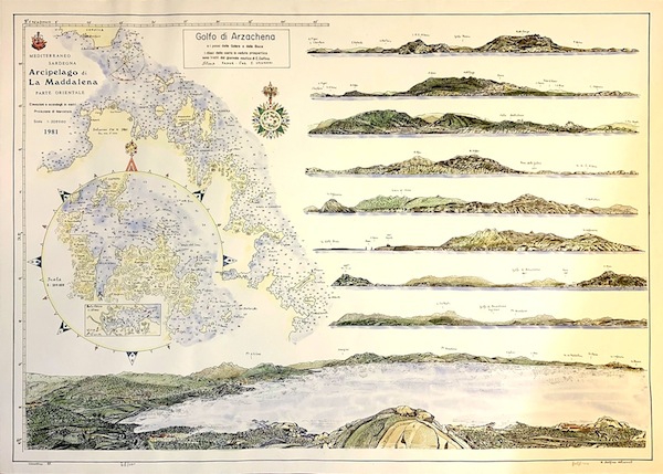 Arcipelago di La Maddalena parte Orientale - litografia numerata colorata a mano